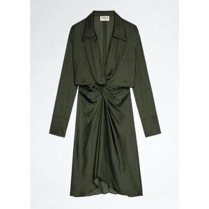 Zadig & Voltaire Rozo Dress Khaki Size Small